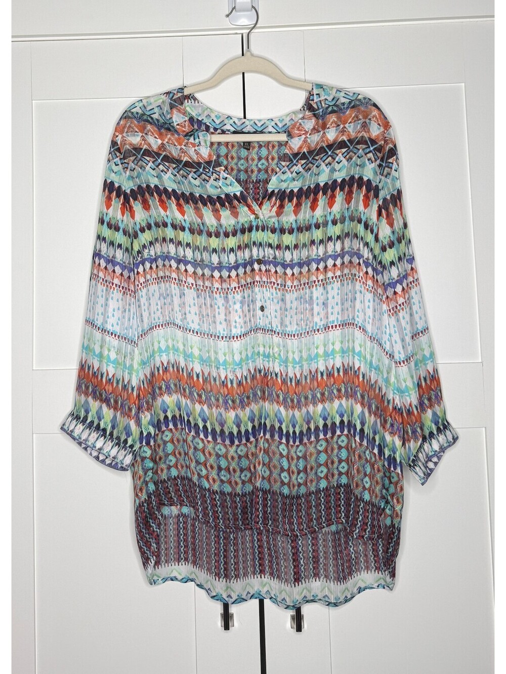 Glance Women's XL Multicolor Geometric Boho Tunic Dress Size XL